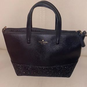 Kate Spade mini tote, black/glitter excellent condition